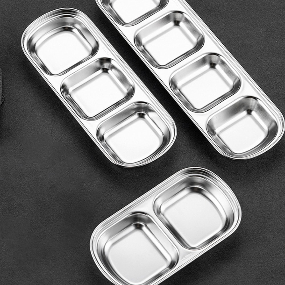 Stainless Steel Divided Dip Bowls Perfect For BBQ Sauces And Condiments 2