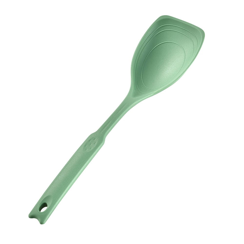 Large Silicone Cooking Spoon Set Non Stick Solid Spoon with Deep Bowl and Measurement Marks for Mixing, Serving