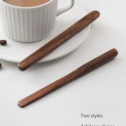 creative walnut wood coffee stirrer long handle wooden dessert mixing spoon