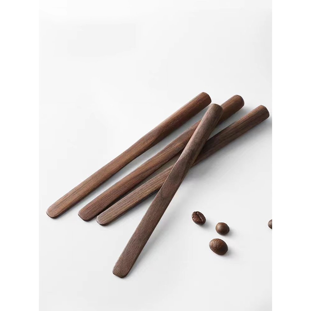 Creative Walnut Wood Coffee Stirrer Long Handle Wooden Dessert Mixing Spoon 4