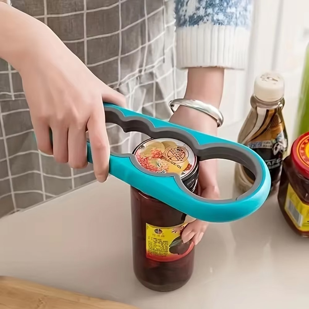 Multi Purpose Can Opener with Non-Slip Grip for Beer Bottles & Kitchen Use