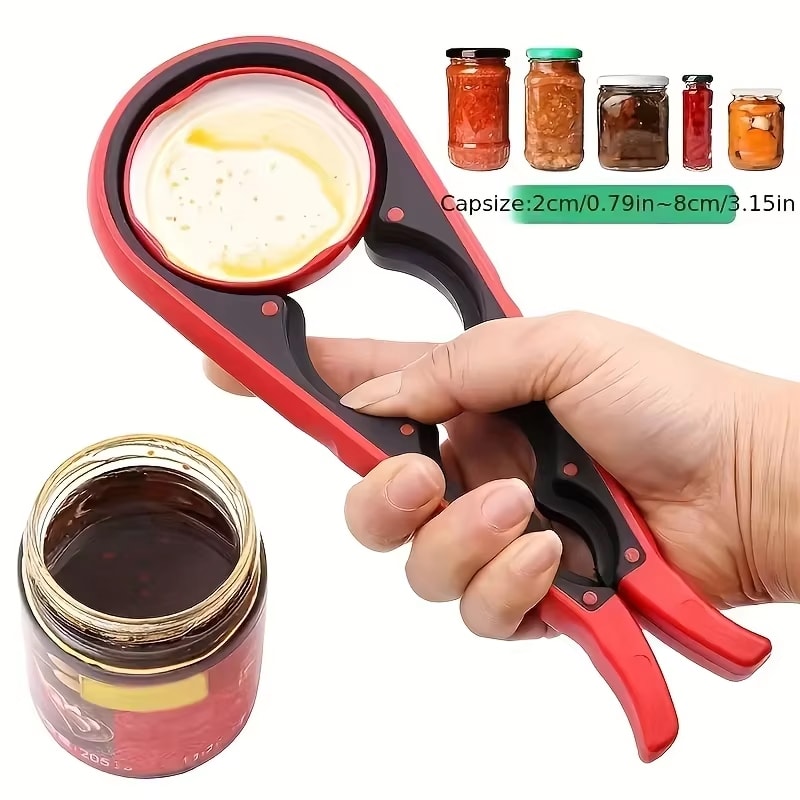 Multi Purpose Can Opener with Non-Slip Grip for Beer Bottles & Kitchen Use