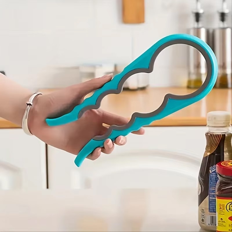 Multi Purpose Can Opener with Non-Slip Grip for Beer Bottles & Kitchen Use