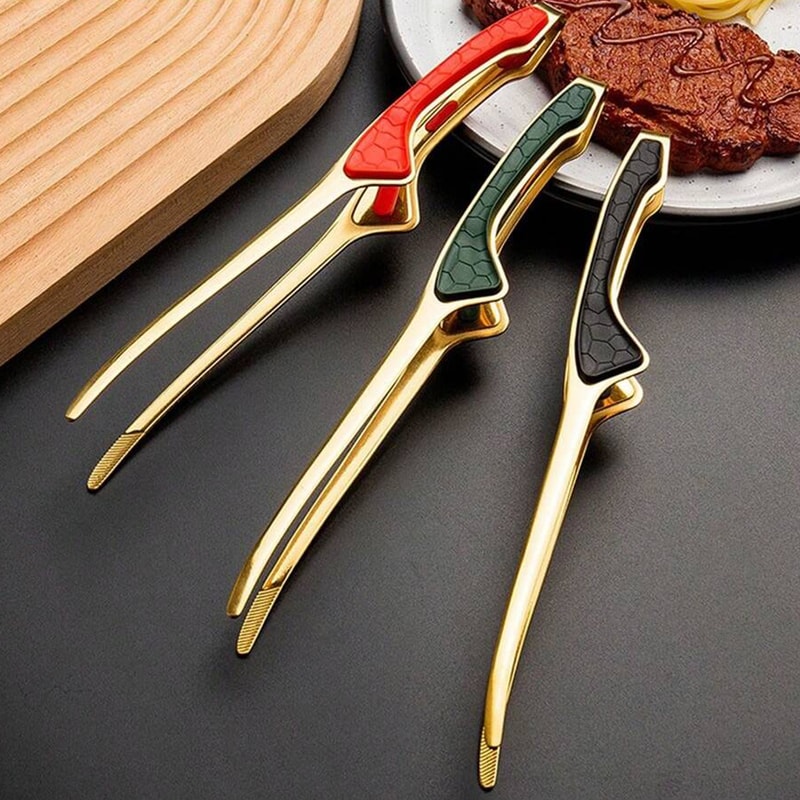 Stainless Steel Barbecue Tongs With Non Slip Comfort Grip MultiPurpose Kitchen Food Tongs For Salad 0