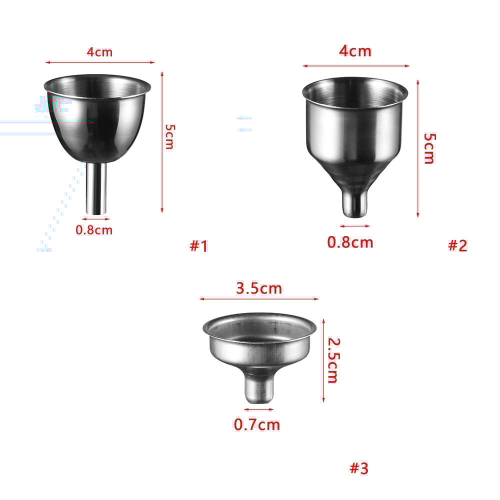 Mini Stainless Steel Funnel Set for Kitchen and Bar Liquid Dump Tool for Easy Pouring into Hip Flask, Wine