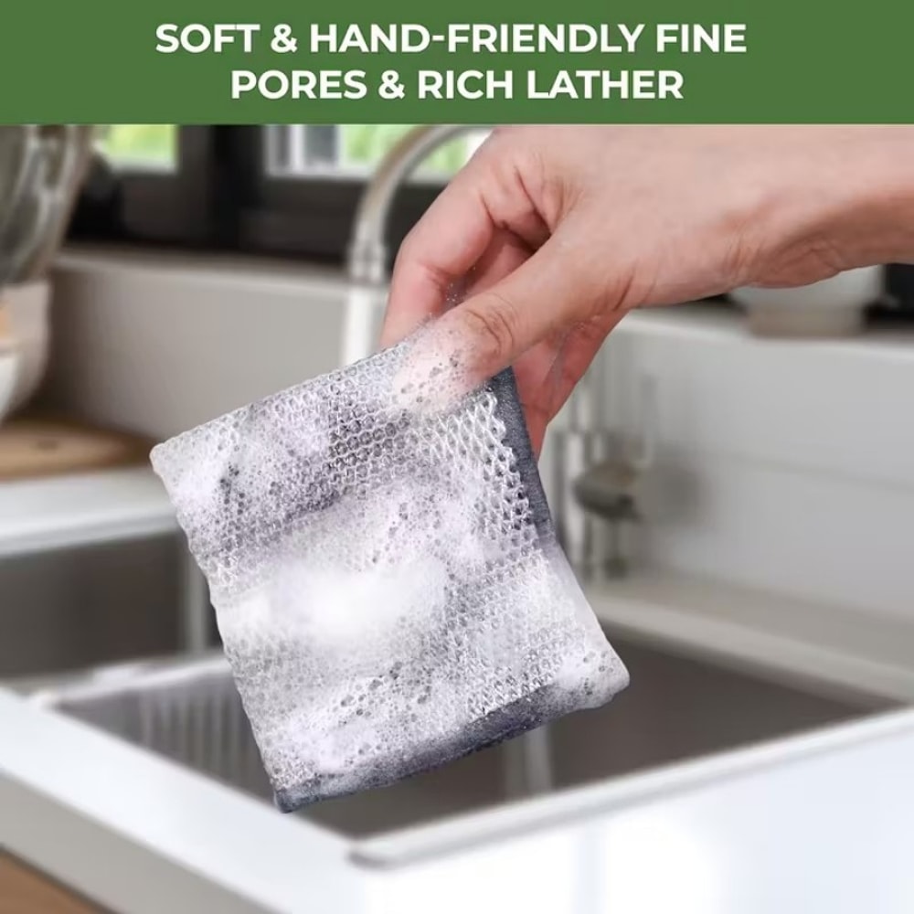Heavy Duty Stainless Steel Scrubber Pads – Non-Scratch, Reusable Wire Scouring Cloths for Kitchen Cleaning, Pots, Pans