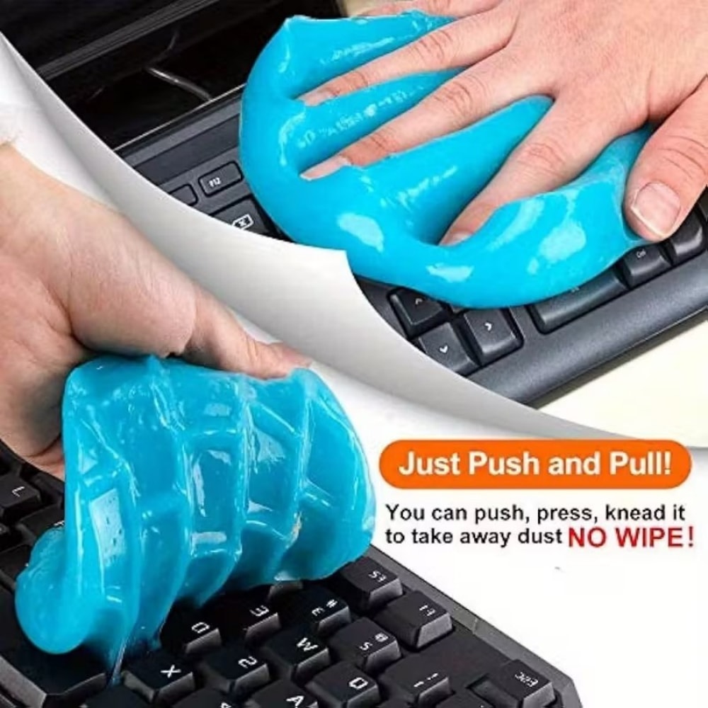 Reusable Cleaning Gel Slime for Electronics, Keyboards, Car Vents, & Household Crevices Non-Toxic, Sticky Dust