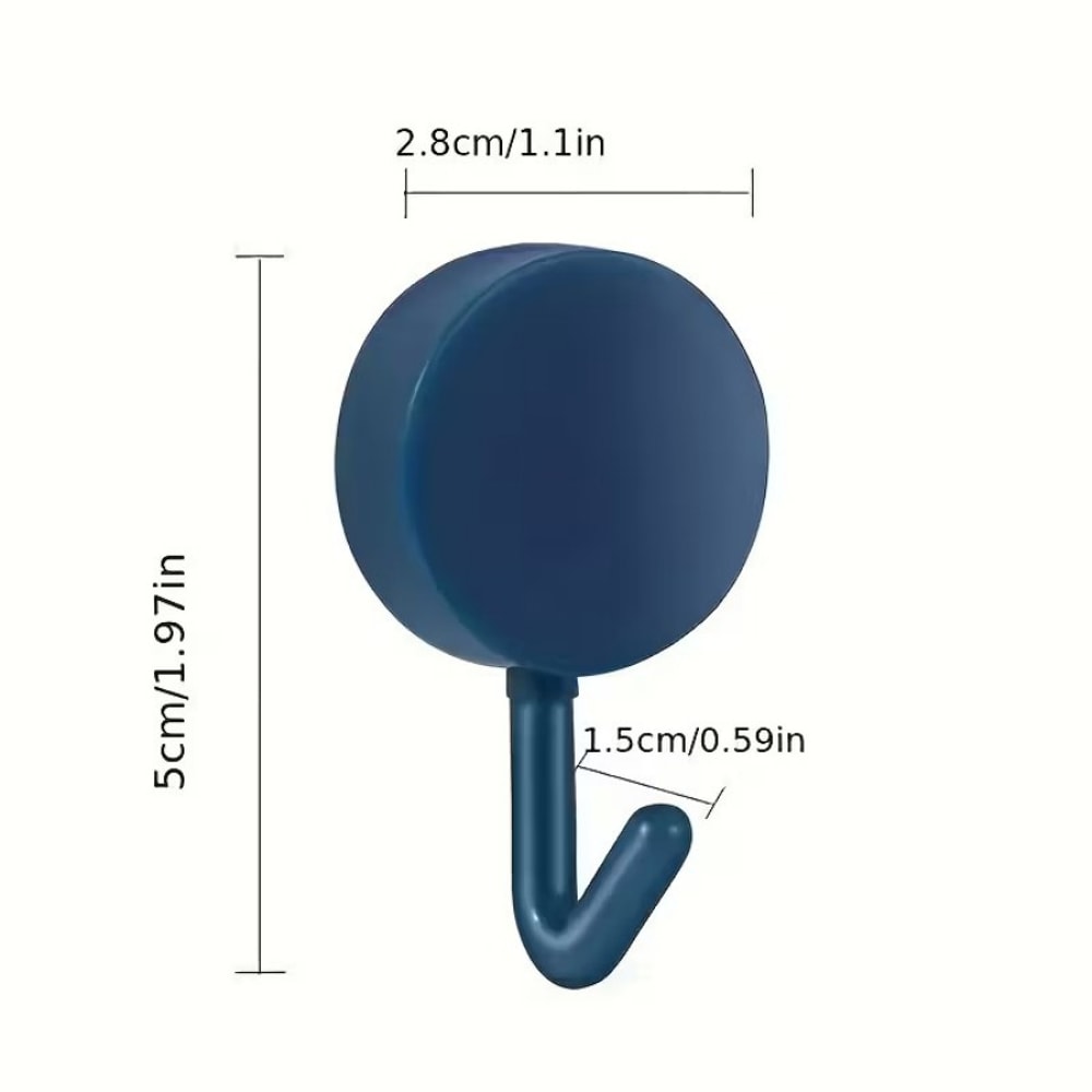 Removable Macaron Adhesive Hooks Heavy Duty, No Drill Wall Hooks for Kitchen, Bathroom, & Door Storage