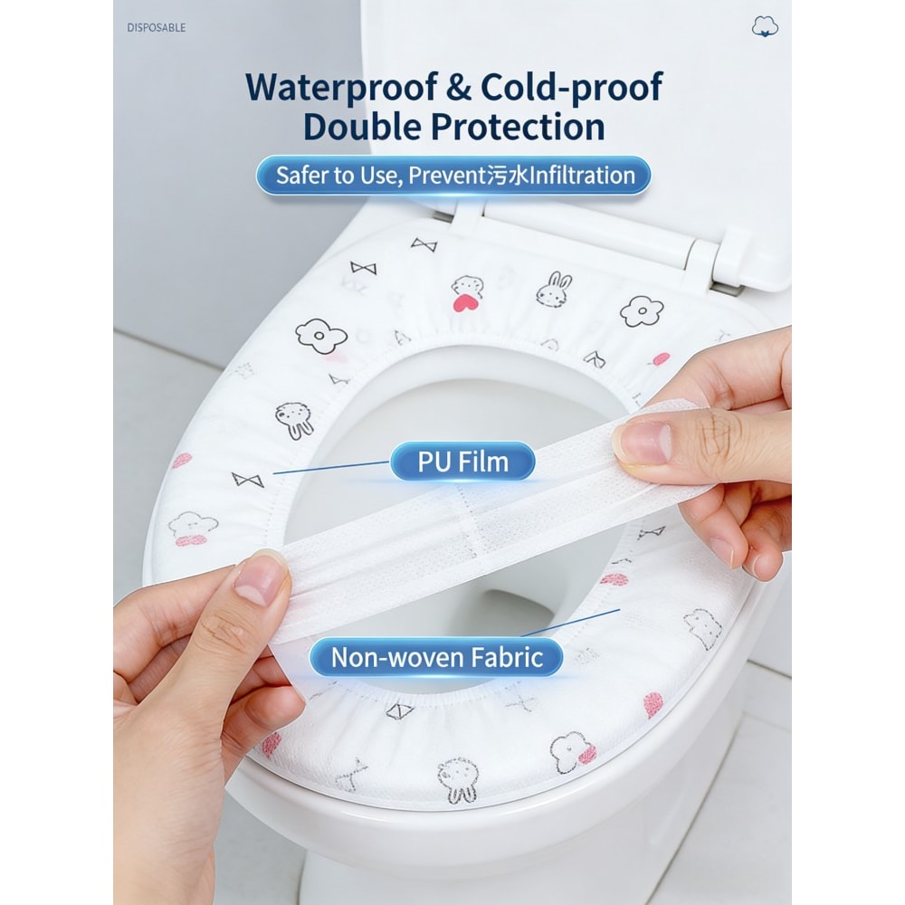 Disposable Waterproof Toilet Seat Covers for Travel & Public Restrooms
