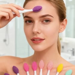 facial cleansing brush soft silicone bristles, waterproof deep pore cleanser for sensitive & normal skin