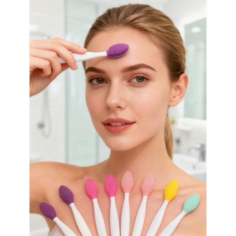 Facial Cleansing Brush Soft Silicone Bristles, Waterproof Deep Pore Cleanser for Sensitive & Normal Skin