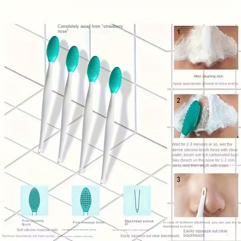 Facial Cleansing Brush Soft Silicone Bristles, Waterproof Deep Pore Cleanser for Sensitive & Normal Skin
