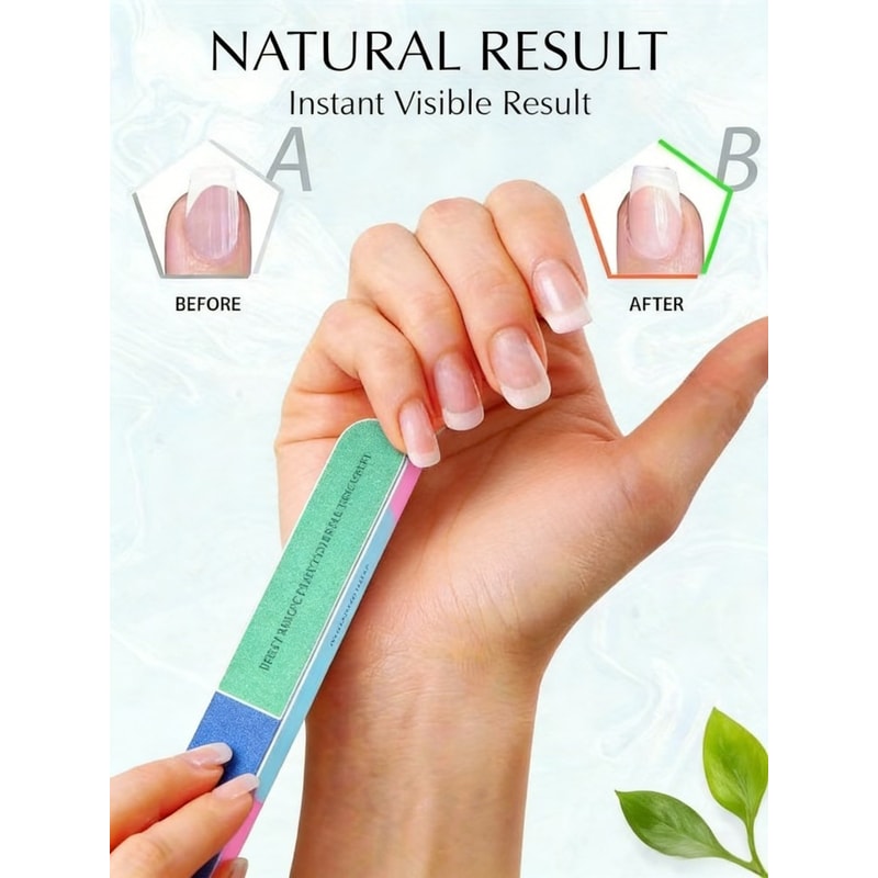 Professional Nail File Set for Acrylic & Natural Nails Double-Sided Emery Board for Shaping, Polishing & Manicure