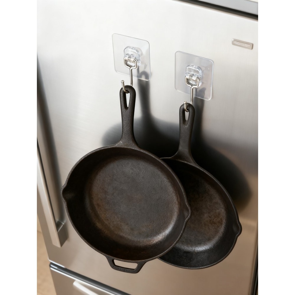 Heavy Duty Adhesive Wall Hooks Waterproof, Traceless, Clear, Self Adhesive for Kitchen, Bathroom, and Home