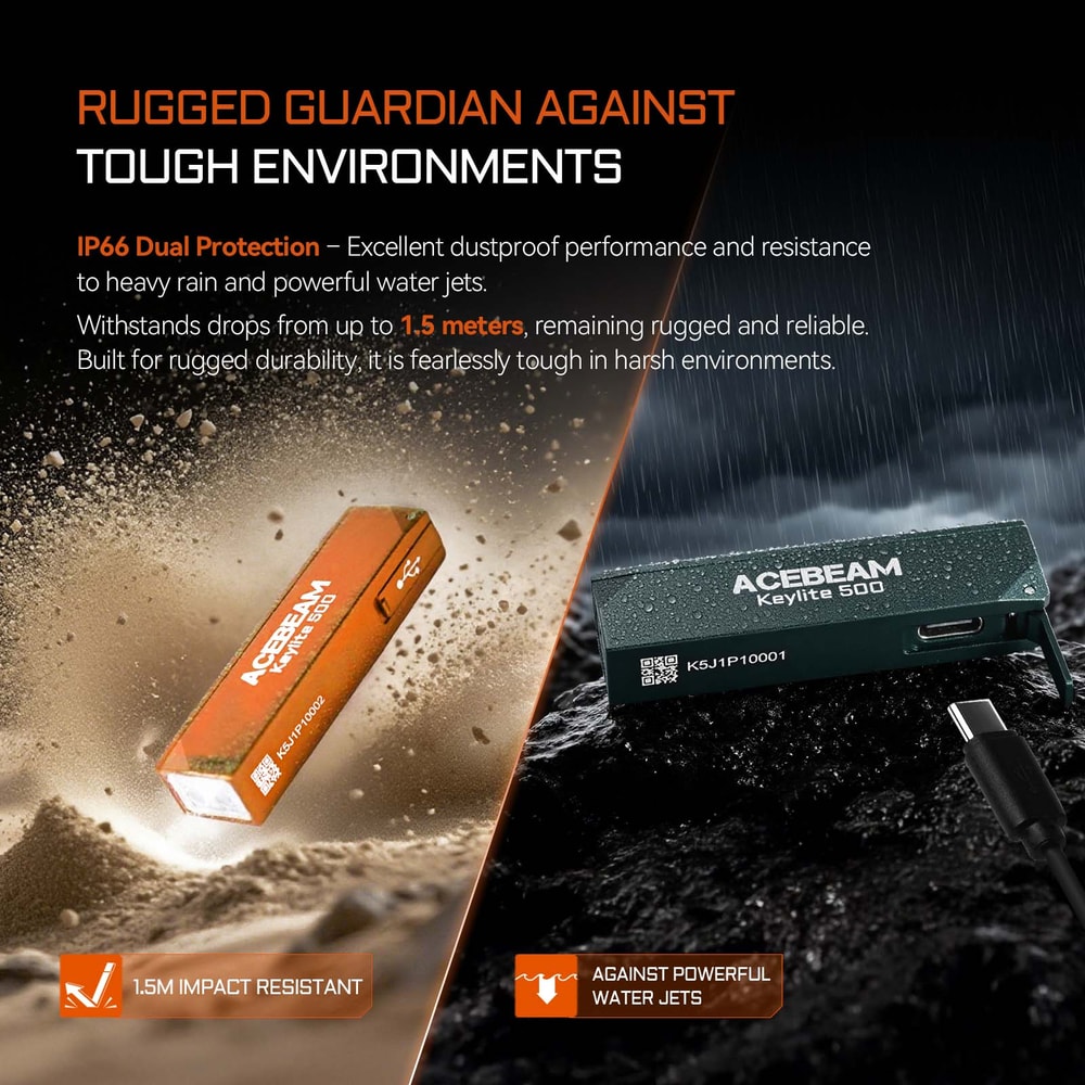 Keychain Flashlight Keylite Rechargeable EDC Flashlight With Dual LED Light Strobe Mode SelfDefense 4