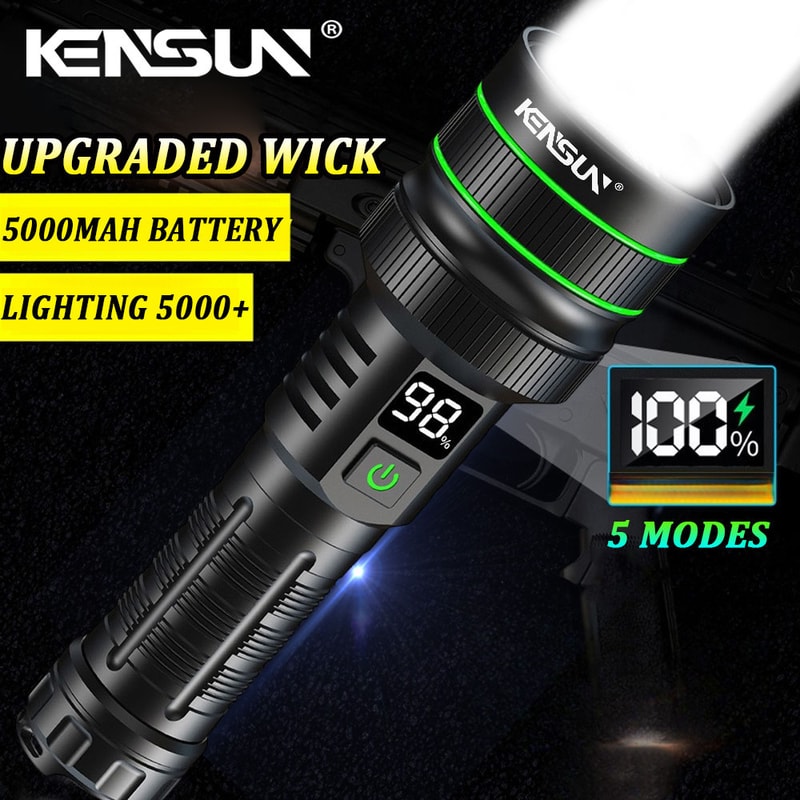 High Power Tactical LED Flashlight With Zoom Built In 26650 Battery Ideal For Outdoor Adventures 1
