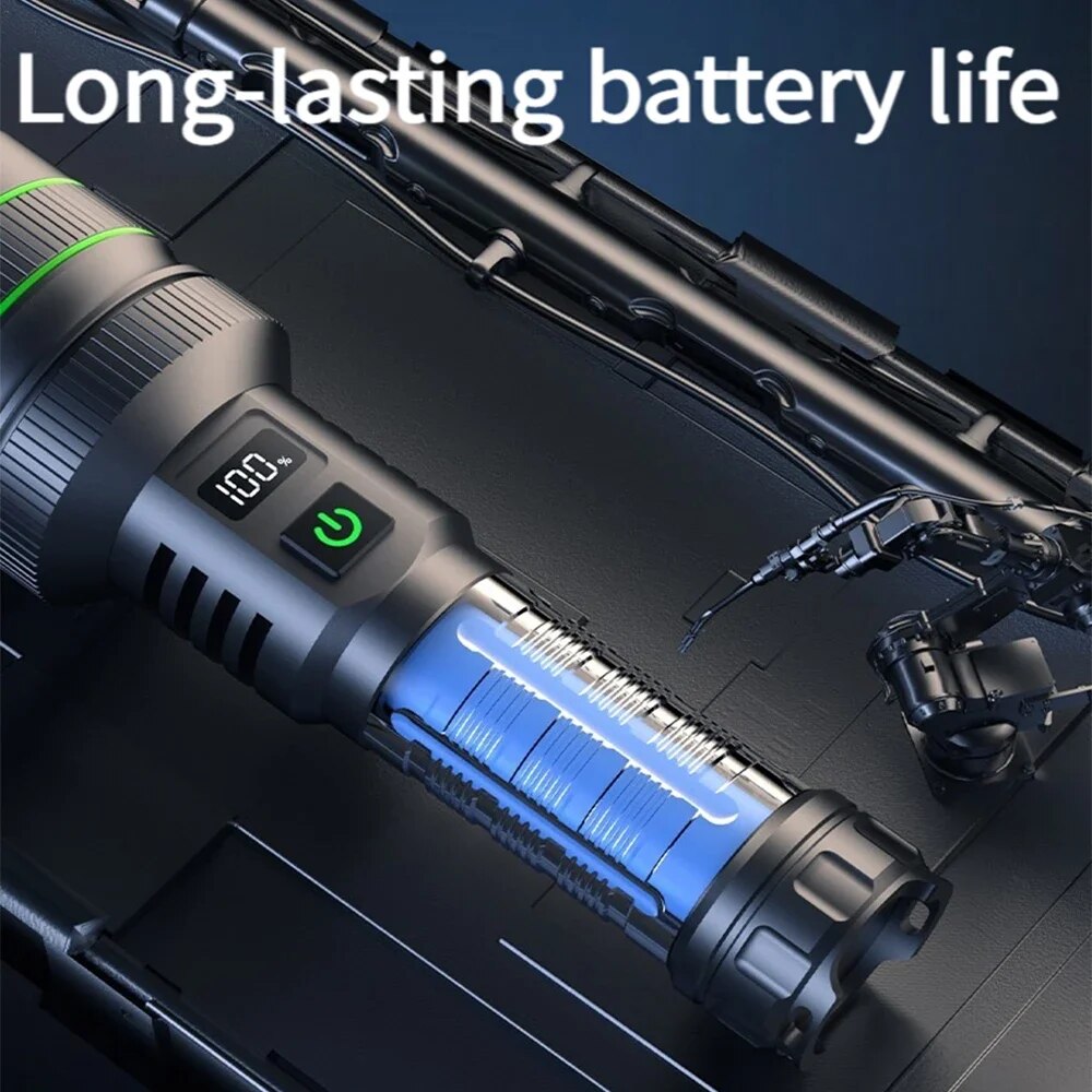 High Power Tactical LED Flashlight With Zoom Built In 26650 Battery Ideal For Outdoor Adventures 4