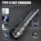Ultra Bright LED Tactical Flashlight With Builtin Battery Powerful Emergency Camping Torch Tail Li 1
