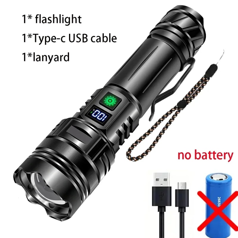 Rechargeable Tactical Flashlight Super Bright Long Range And Portable Lantern For Outdoor Adventure 6