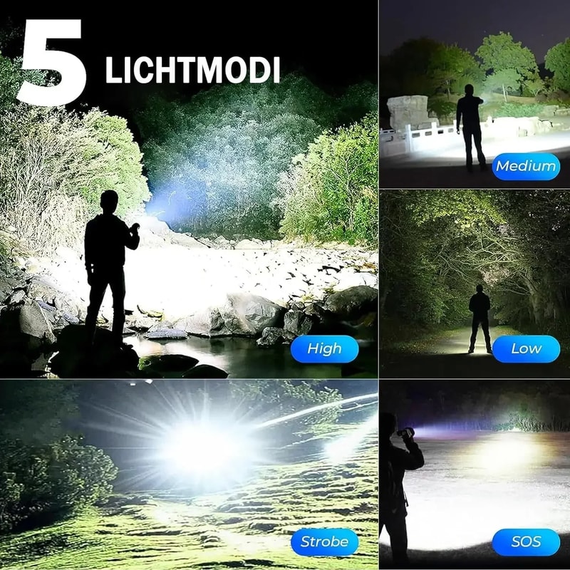 Rechargeable Tactical Flashlight Super Bright Long Range And Portable Lantern For Outdoor Adventure 2