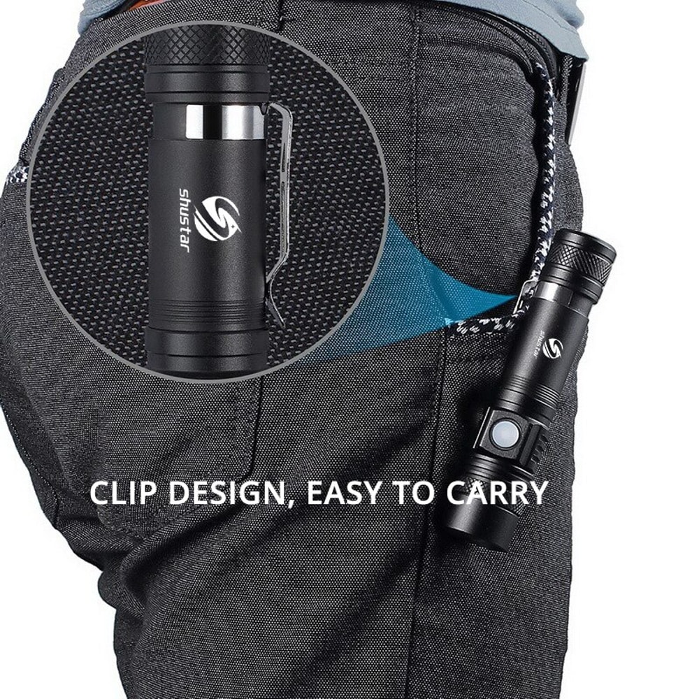 High Power LED Flashlight With Zoom Waterproof Lamp Lighting Modes USB Charging 2