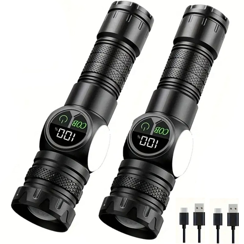 USB Rechargeable LED Flashlight With Lighting Modes Magnet Perfect For Hiking 7