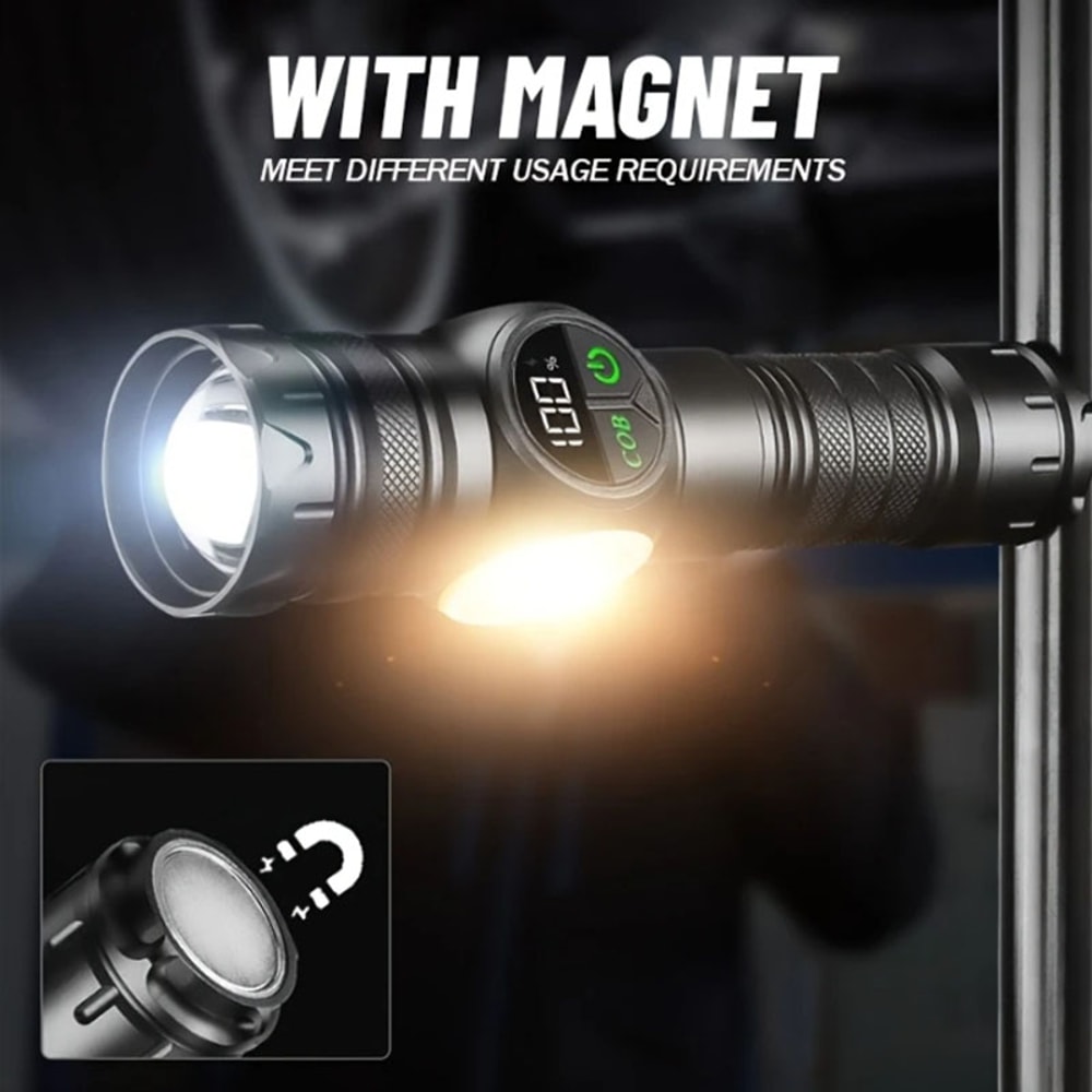 USB Rechargeable LED Flashlight With Lighting Modes Magnet Perfect For Hiking 0
