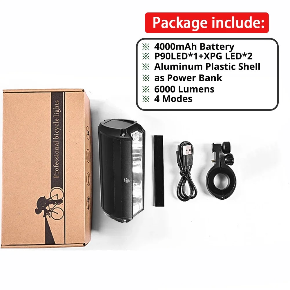 Bicycle Front Light Waterproof USB Charging MTB Bike Light 7