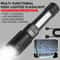 High Power Tactical LED Flashlight USB Rechargeable Camping Torch With Telescopic Zoom Built In Ba 1