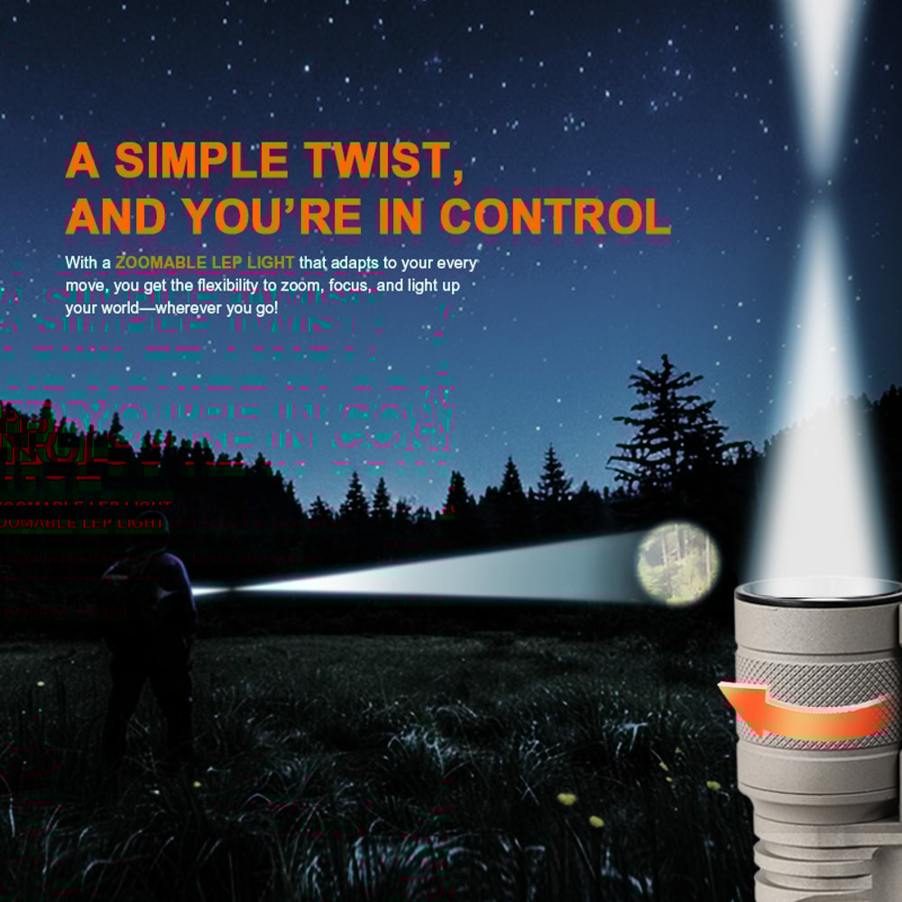 Terminator M1 LED Flashlight Lumens Ultra Long Throw Zoomable LEP Spotlight Yards Range 3