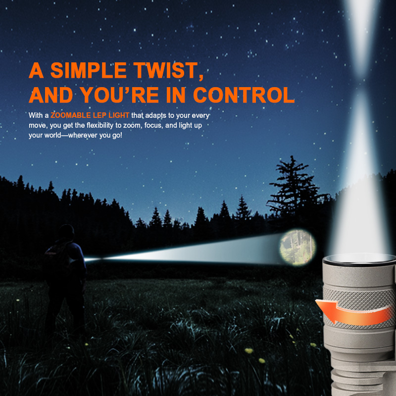 Terminator M1 LED Flashlight Lumens Ultra Long Throw Zoomable LEP Spotlight Yards Range 3