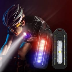 usb rechargeable led keychain flashlight with warning light and shoulder clip