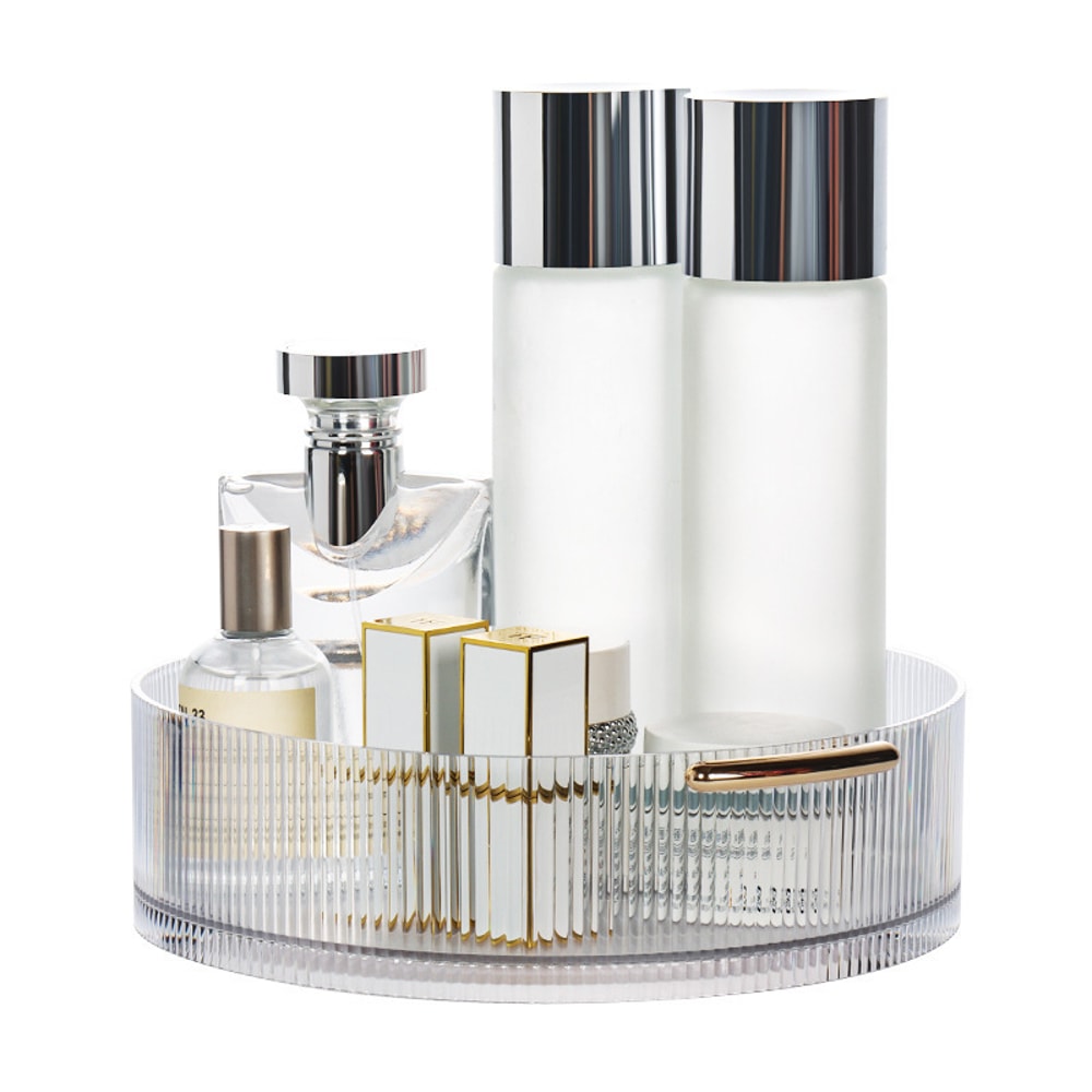 Rotating Cosmetic Storage Box Large Capacity, Transparent, Turntable Desktop Organizer