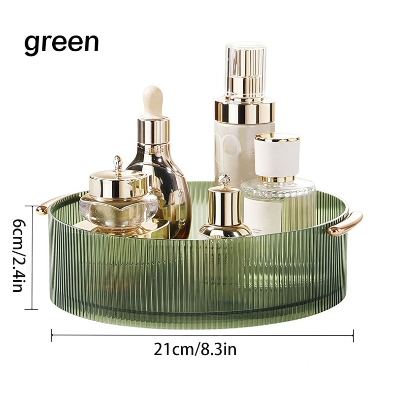 Rotating Cosmetic Storage Box Large Capacity, Transparent, Turntable Desktop Organizer
