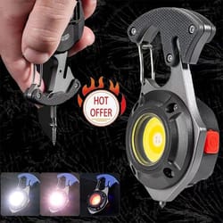 led micro flashlight keychain usb rechargeable torch with strong magnet & screwdriver for outdoor emergency use