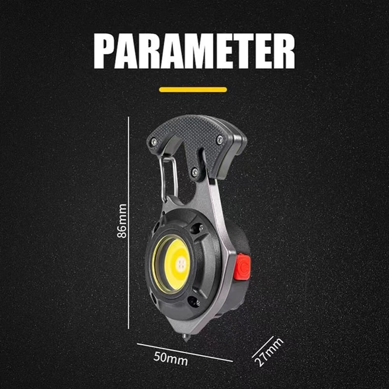 LED Micro Flashlight Keychain USB Rechargeable Torch with Strong Magnet & Screwdriver for Outdoor Emergency Use