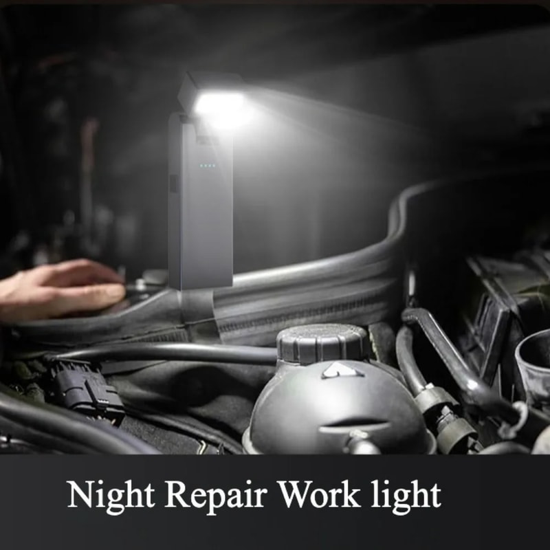 Rechargeable Mini Car Work Light Rotatable EDC Flashlight, Waterproof Emergency Torch for Car Inspection