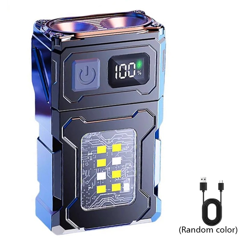 Rechargeable Mini Car Work Light Rotatable EDC Flashlight, Waterproof Emergency Torch for Car Inspection