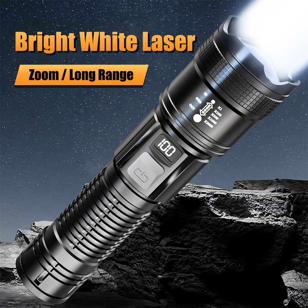 HighPowered LED Tactical Flashlight With USB Charging Ultra Bright Zoom Lantern For Camping Fishin