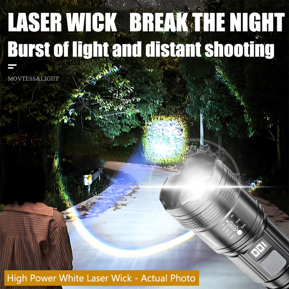 HighPowered LED Tactical Flashlight With USB Charging Ultra Bright Zoom Lantern For Camping Fishin