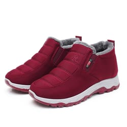 winter women's boots, fleece-lined thickened snow boots for middle-aged & elderly, warm, comfortable short boots