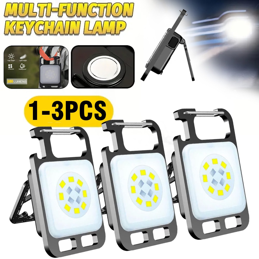 Mini LED Flashlight Keychain Portable USB Charging Camping Lamp For Outdoor Adventures Work 1