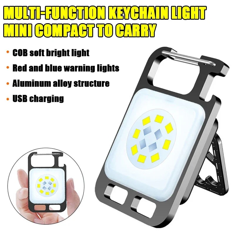 Mini LED Flashlight Keychain Portable USB Charging Camping Lamp For Outdoor Adventures Work 2
