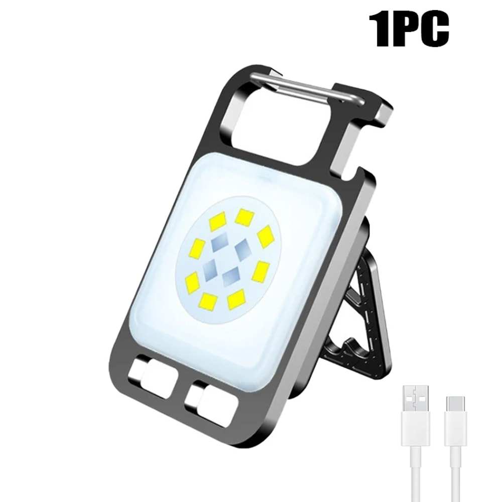 Mini LED Flashlight Keychain Portable USB Charging Camping Lamp For Outdoor Adventures Work 6