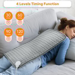 electric heating pad blanket for abdomen, shoulder & legs level adjustable heat with timer, washable & comfortable