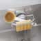 TAILI Rustproof Aluminum Sink Caddy with Strong Suction Cup Removable Sponge & Brush Holder for Kitchen Sink