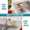 TAILI Rustproof Aluminum Sink Caddy with Strong Suction Cup Removable Sponge & Brush Holder for Kitchen Sink