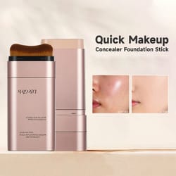 life girls double foundation stick with brush long lasting natural coverage for flawless makeup