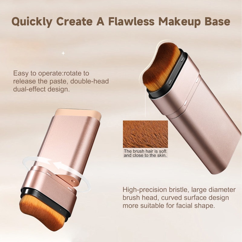 Life Girls Double Foundation Stick with Brush Long Lasting Natural Coverage for Flawless Makeup
