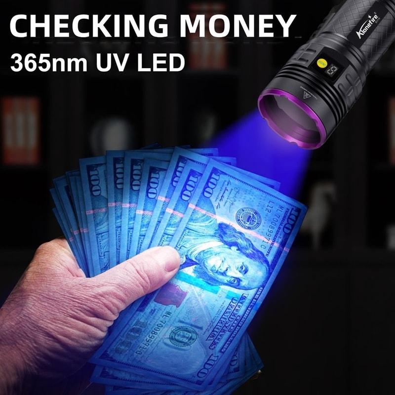 High Power UV Flashlight Powerful Rechargeable Blacklight for Urine Stains, Tinea, Scorpions & More